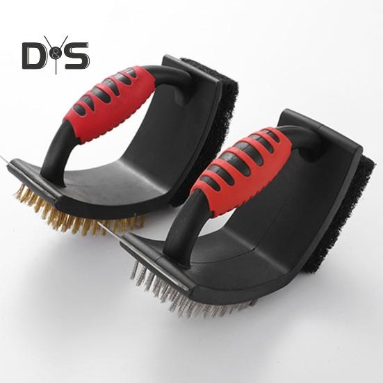 Univerzální škrabka na grilování 3 v 1 Tepelně odolná nerezová ocel na čištění grilů pro plynové uhlí a běžné trouby