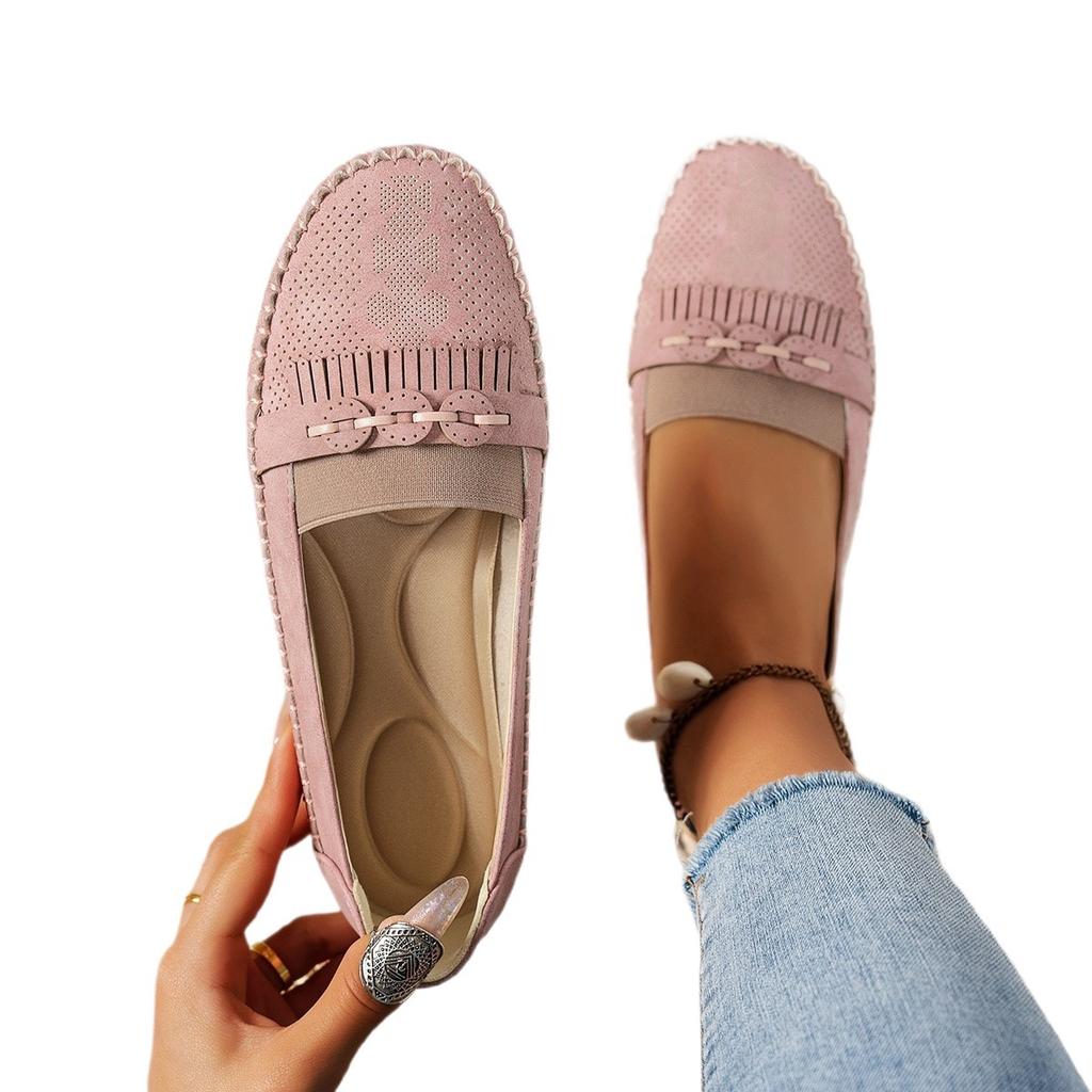 Foreign trade explosion loafers summer new European and American large-size flat-bottomed fly-woven single shoes women's one-pedal Doudou shoes