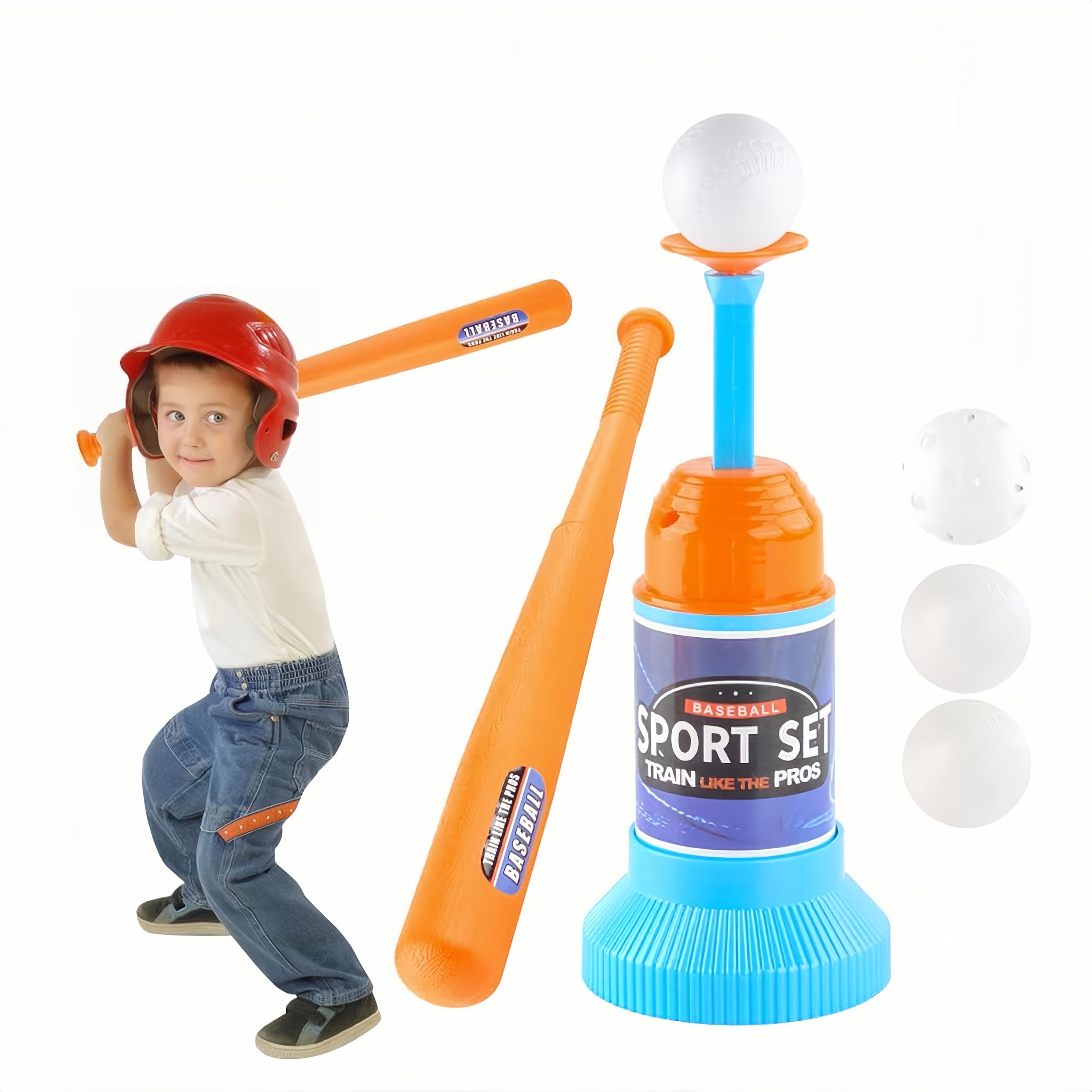 

Набор игрушек для бейсбола Запускатель бейсбольных мячей Игра для занятий спортом в помещении и на открытом воздухе для развития основных навыков броска Подарок Запускатель бейсбольных мячей с 3 мячами в комплекте, Детский, Тренировочный,