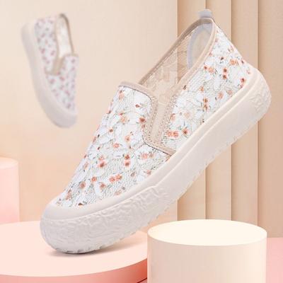 Mode Bloemenborduursel Loafers Schoenen voor Dames Zomer Ademende Mesh Platform Sneakers Vrouw Comfortabele Instappers Casual Schoenen