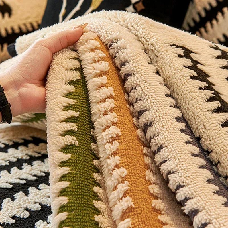 1PC Winter Thicken Plush Sofa Cover for Living Room Luxury Warm Sofa Mat L Shaped Anti-slip Couch Slipcover Furniture Protector