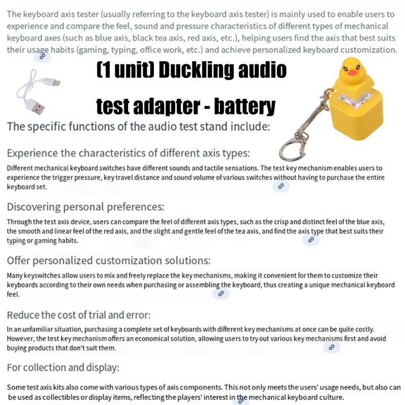 Duck Shaped Rechargeable Switches Tester Kit Mechanical Keyboards Switches Keychains Speaker Stress Relief Toy