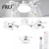 Easy Install Socket Fan 3/4/5 Blade Ceiling with Light & Remote Control, 2-in-1 Silent LED Drone Compact Ventilation Lamp Foldable Blades, 3-Speed