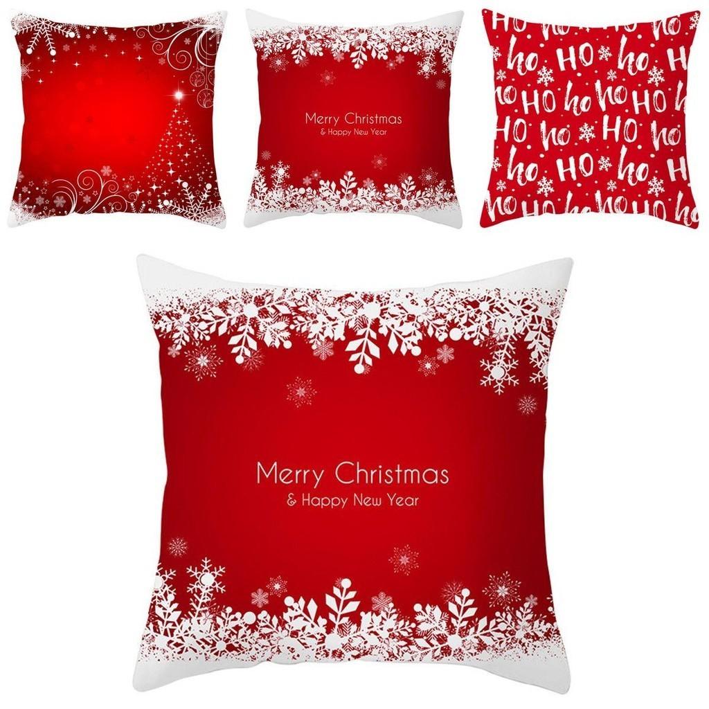 Elegant Christmas Red Cushion Cover Super Soft Pillowcase For Stylish Sofa Decor