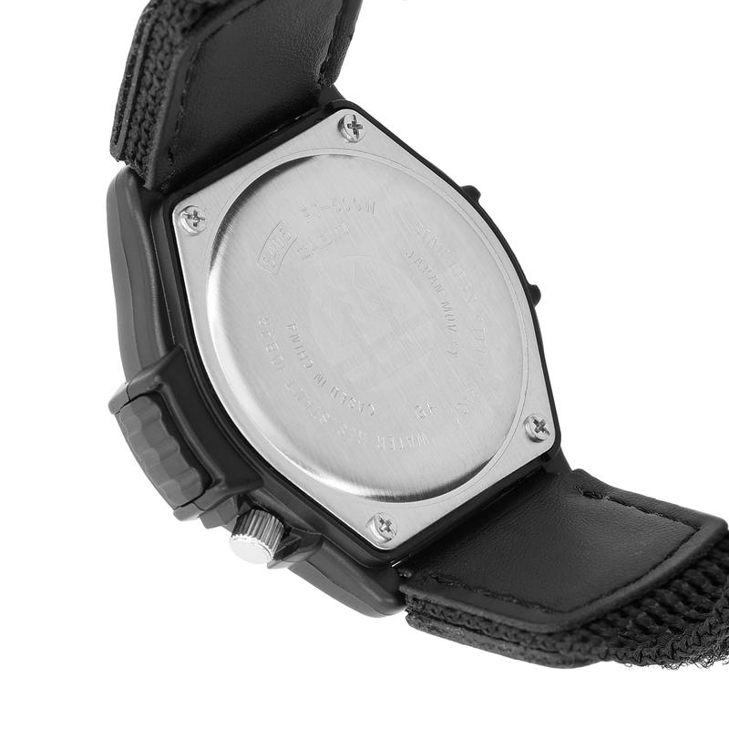 Casio YOUTH series-disk three-hand retro fashion trend date display waterproof quartz movement leather canvas strap Japanese and Korean FT500WC-1BV
