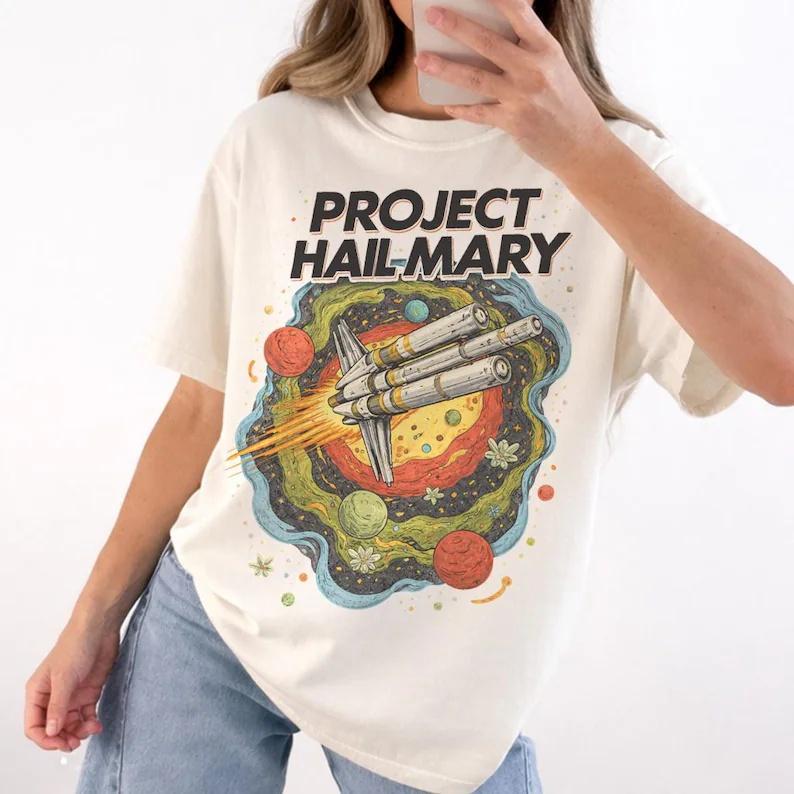 

2026 Unisex Fashion TShirt Project Hail Mary Cotton Tees Short Sleeve Oversized High Quality Summer T Shirt O Neck Soft Clothes S