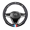 abcd1 Leather Car Steering Wheel Cover Breathable Anti Slip For Volkswagen VW Polo Golf Gol Volante Scirocco Passat Sedan Jetta Tayron