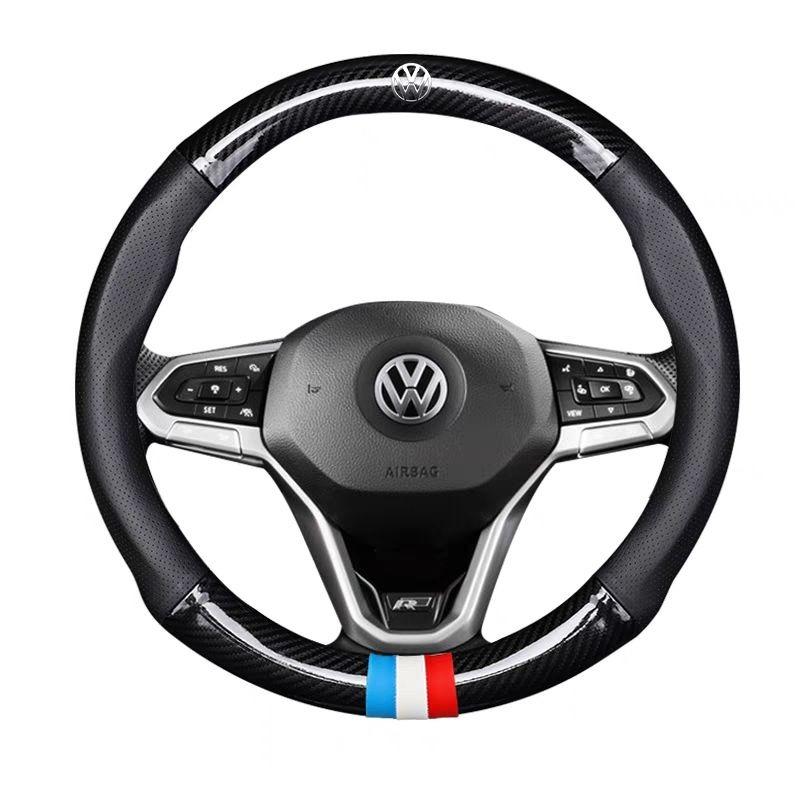 abcd1 Leather Car Steering Wheel Cover Breathable Anti Slip For Volkswagen VW Polo Golf Gol Volante Scirocco Passat Sedan Jetta Tayron