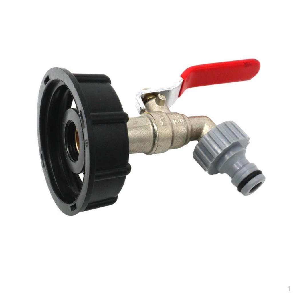 IBC Tank Adapter with Shutoff Brass Tote Leakproof for Garden Watering 12IN Nipple Faucet