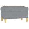 Vidaxl 3-Seater Sofa with Footstool, Light Gray, 180 Cm, Fabric