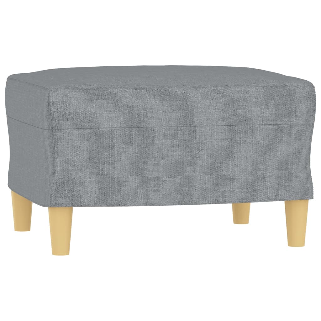 Vidaxl 3-Seater Sofa with Footstool, Light Gray, 180 Cm, Fabric