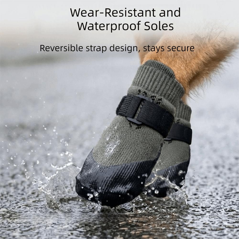 4PCS Wear Resistant Waterproof Dog Socks Shoes Dirt-Resistant Dog Paw Protector Home