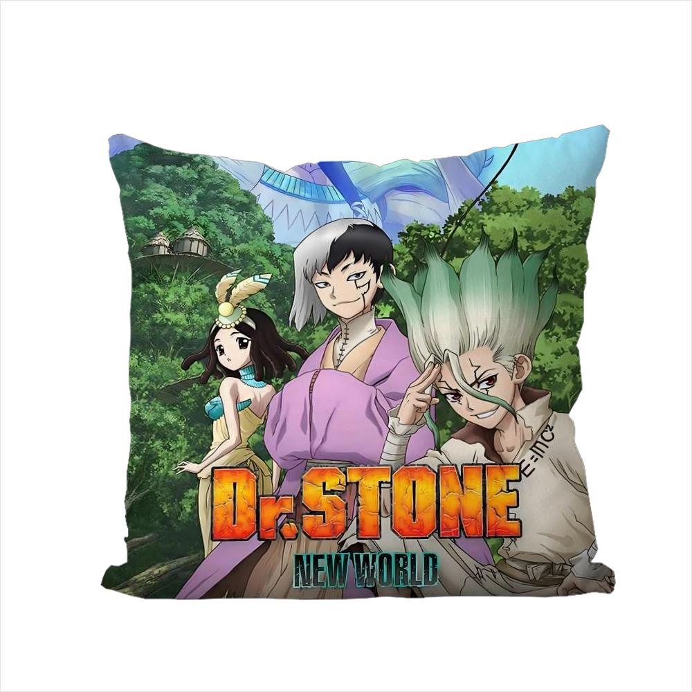 Anime DrSSTONE Pillow Case For Car Sofa Decorative Home Doublesided Print Plush Square Throw Pillow Cushion Cover