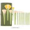 High-Grade Little Daisy 14-Piece Makeup Brush Set: Soft Bristle Powder and Fan-Shaped Highlighter Brushes for Beauty Application.