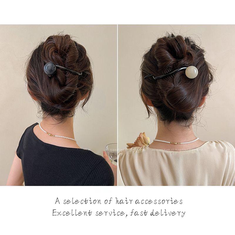 2024 High-End Coffee Twist Hair Clip Set for Women - Beaded Single Clip, Shark Style, Free Shipping