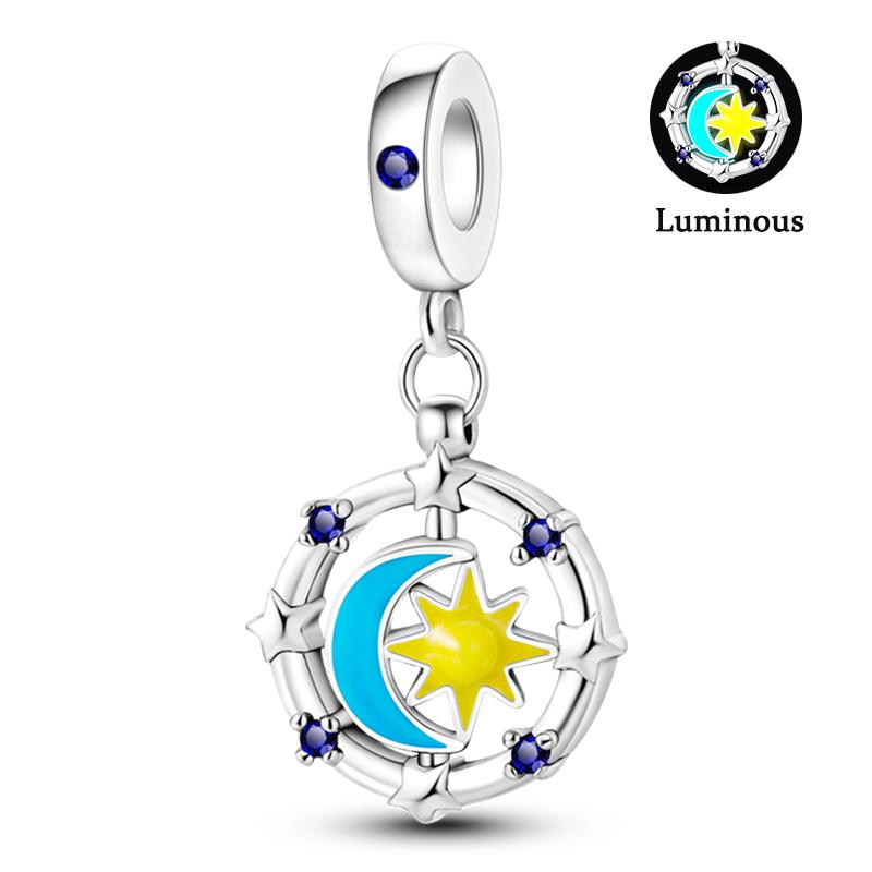 Charm Bead Components Compatible With Pan Copper Metal Firefly Ocean Star Butterfly Glowing Changing Color Trendy Authentic Original Bracelets Do It