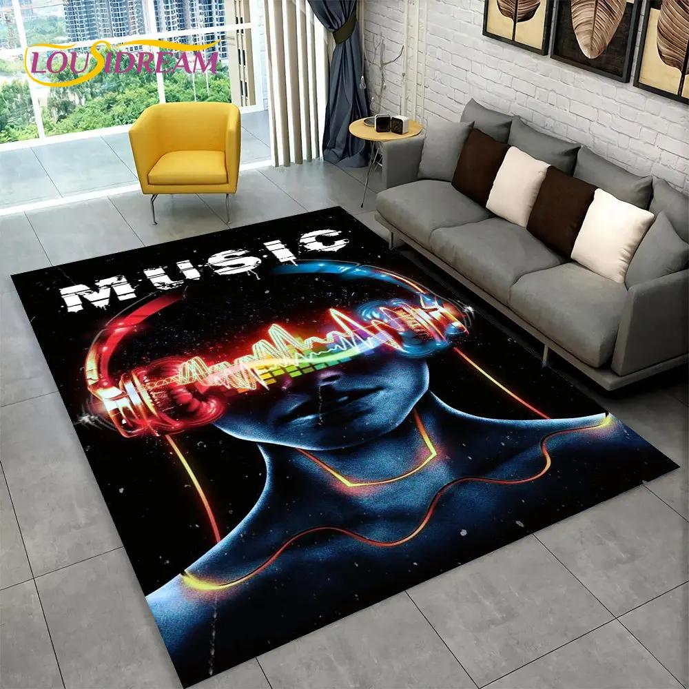 3D Müzik Nota Piyano Sanat Alan Kilim Büyük, Oturma Odası Yatak Odası Kanepe Paspas Dekor için Halı Kilim, Çocuk kaymaz Zemin Mat