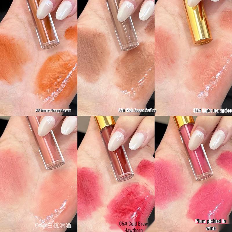 CACE Double-Ended Lip Gloss: Matte Lip Mud & Transparent Lip Oil for a Cool, Glossy Finish