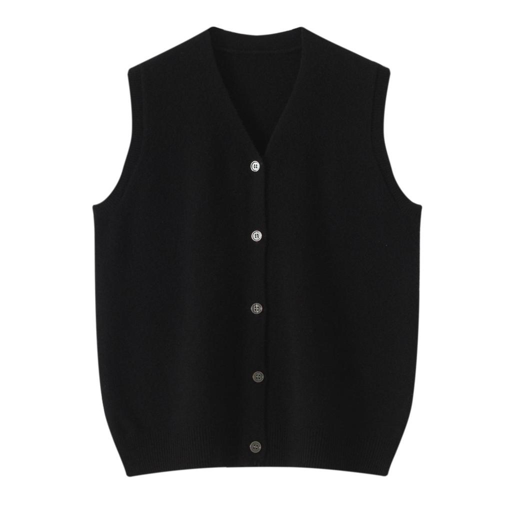 Gilet Cardigan en Laine à Col en V - Printemps/Été 2026 Vêtement d'Extérieur Décontracté Chic à Boutonnage Simple