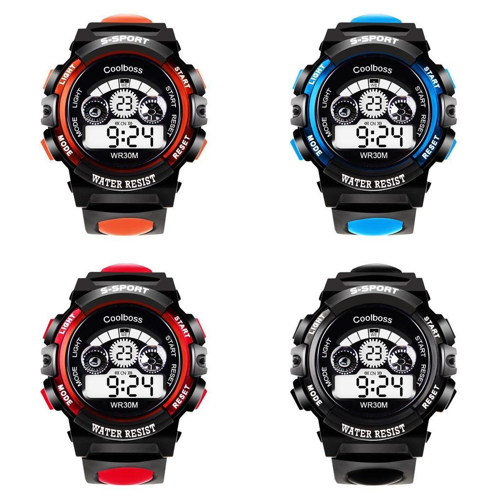 Kids Men Electronic Sport Watch Water Resistance Night Light Multifunctional