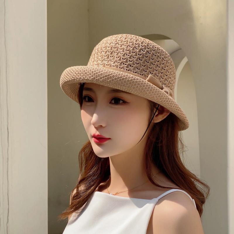 Summer Breathable Woven Sun Hat With Curved Brim For Moms And Outdoors