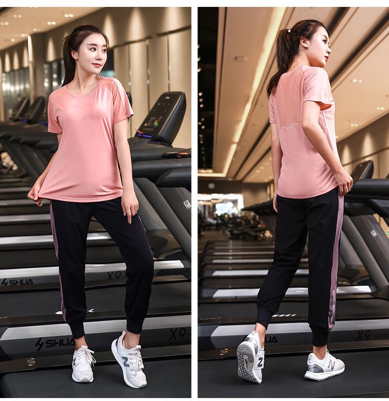 Plus Size Quick-Dry Women's Yoga T-Shirt - Summer Short Sleeve Loose Fit