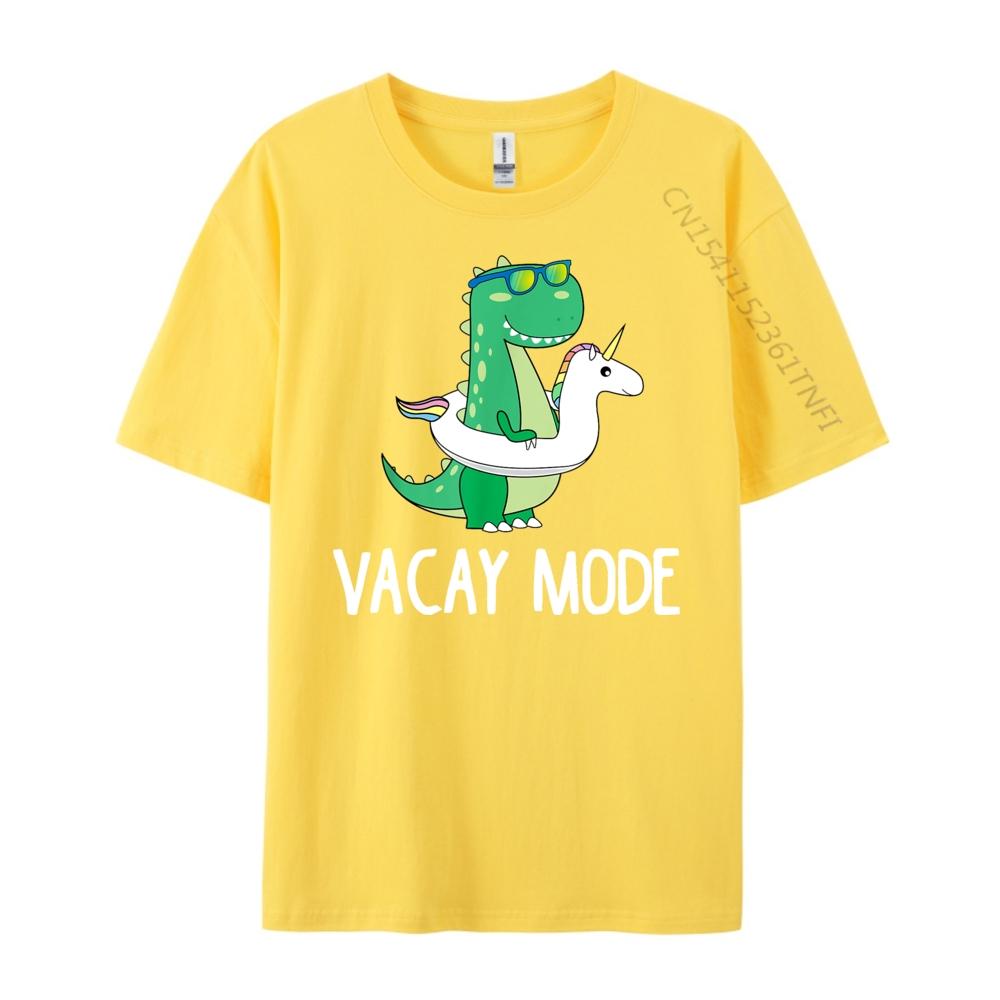 Vacay Mode Cute Dinosaur T Shirt Funny Family Vacation Gift Plus Size Men Clothing Casual Everyday Gifts For Men