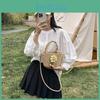 Fashionable Bucket Bag For Women Stylish Mid-size Weave Handbag With Phone Pocket