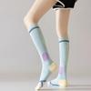 Sports Compression Socks Women Knee High Athletic Socks Elastic Breathable Cushioned Socks for Running Fitness Yoga Dance