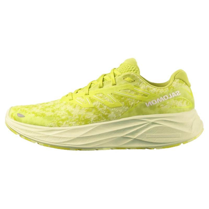 SALOMON AERO GLIDE 2 Shock Absorbers Low Top Running Shoes Men's Yellow Green Sneakers 474269