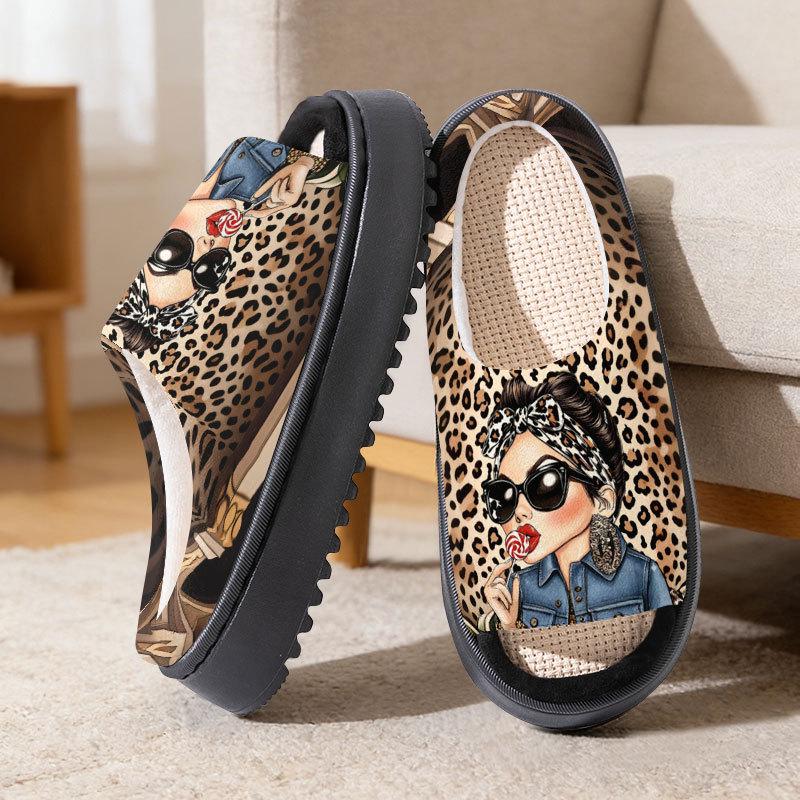 Exclusive Cartoon Linen Cotton Slippers for Men  Women - Spring to Autumn Couples  Slippers 44-45