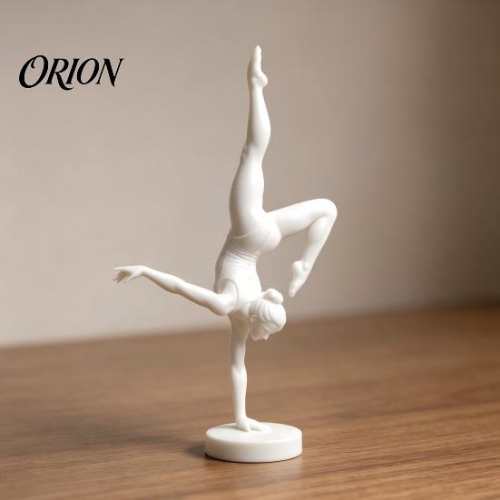 Versatile White Table Decor 3D Printed Rhythmic Gymnastics Figurine, Modern Minimalist Art Sculpture, Elegant Sculpture Handstand Ballet Pose