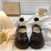 Women's Round Toe  Spring New Style Deep Mouth Literary Lady Campus College Style Height Increase Large Size Single Shoes
