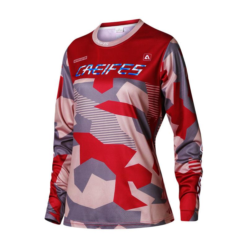 Cross-border Racing Suits, Motorcycle Suits, Downhill Suits, Tops, Casual Sports Retro Women's T-shirts, Running and Cycling, Sun Protection