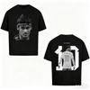 Summer Men's 100% Pure Cotton Classic Football Superstar Printed Short Sleeved Round Neck Soft Breathable Loose T-shirt