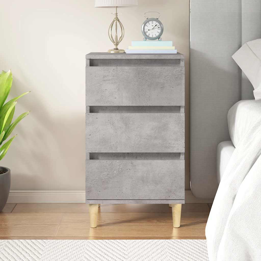 Nightstand Concrete Grey 40x35x70 Cm Particleboard