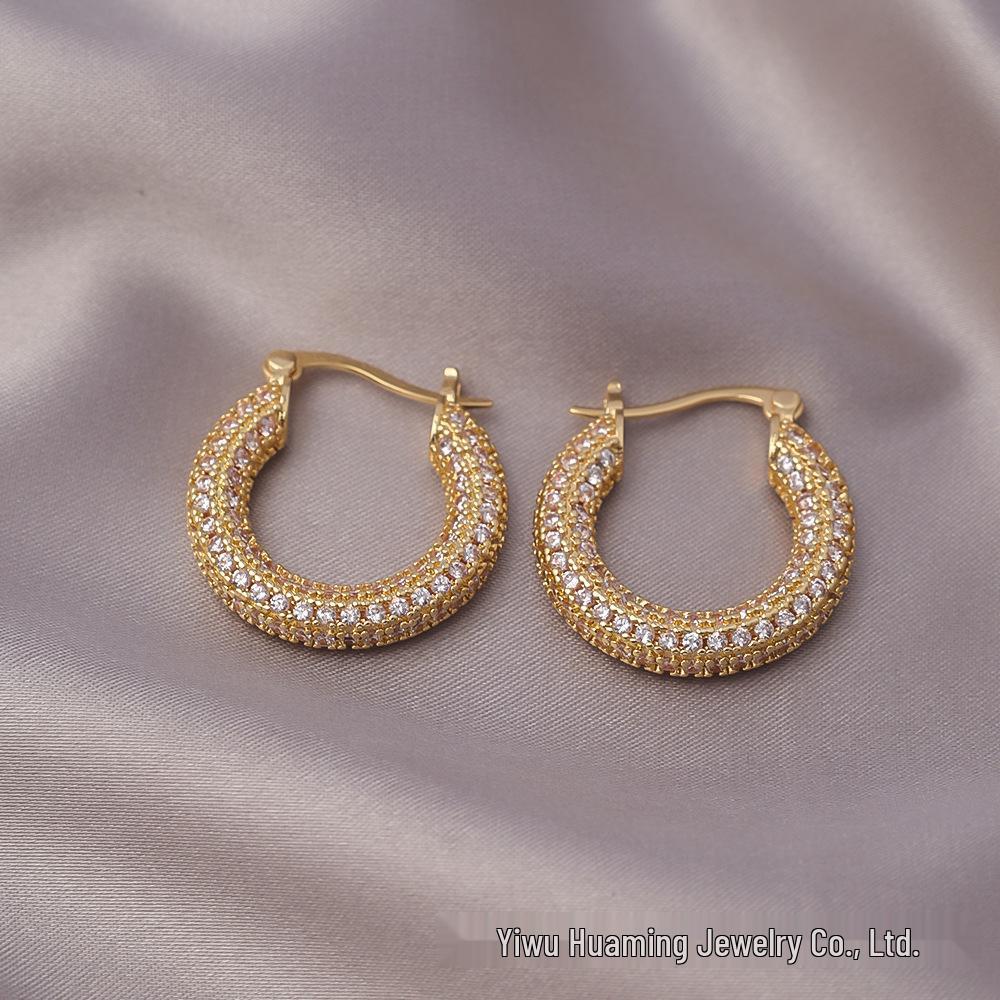 European American Style Luxury Stud Earrings: Elegant Cross-border Niche Hoops, Versatile Celebrity-inspired Accessories