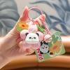 Pvc Flower Colorful Panda Keychain Adorable Key Chain Accessory For Car Bag And