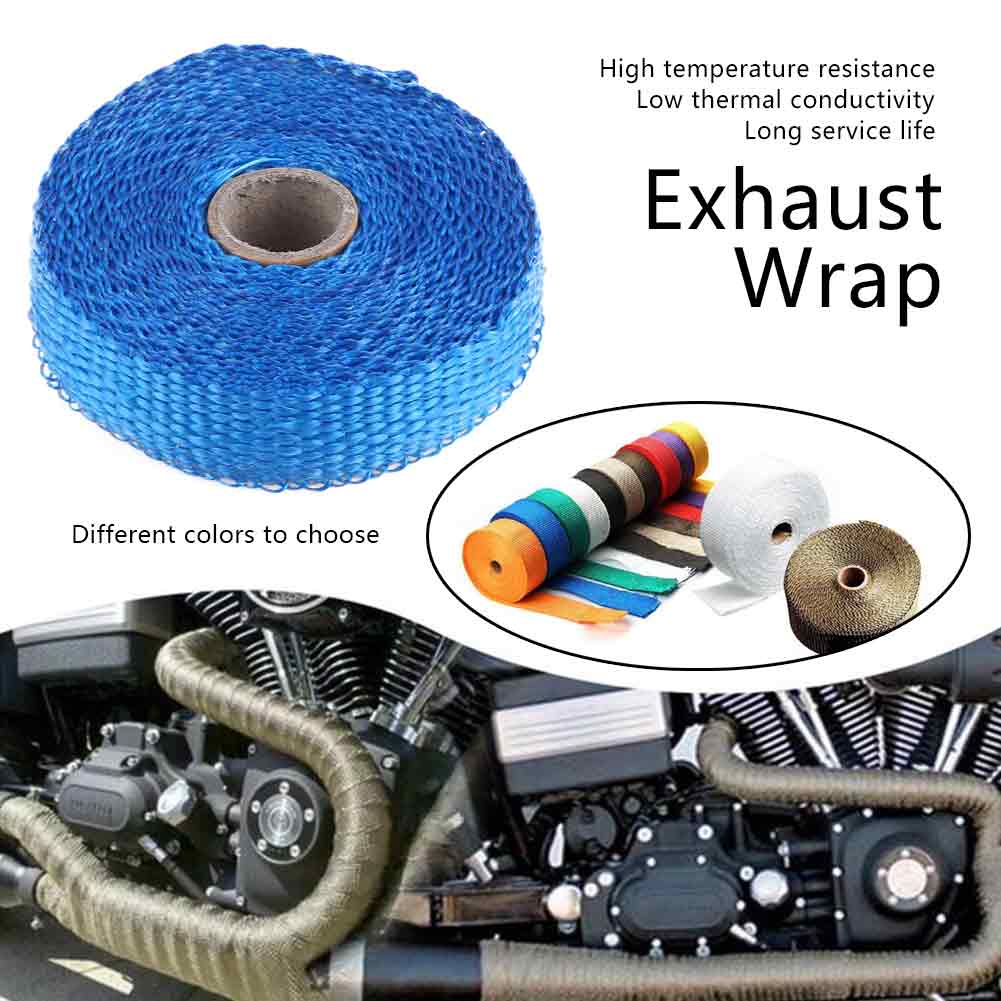 5m Car Insulation Tape Exhaust Heat Wrap with 4 Stainless Steel Cable Ties Black