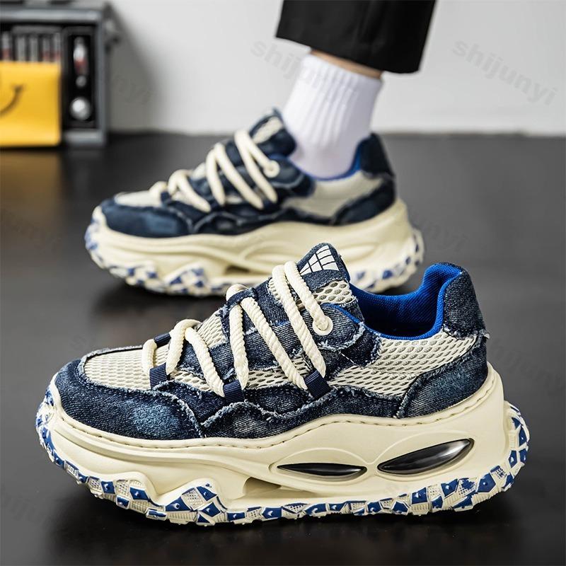 Fashion Niche Fashion Design Casual Non Slip Shoes for Men 2025 Autumn New Mesh Breathable Versatile Low Top Comfortable Chunky sneakers