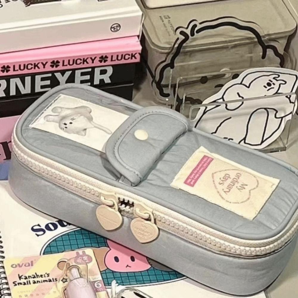 Large Capacity Pencil Bag Cosmetic Pouch Stationery Pouch Retro Pencil Holder  Children