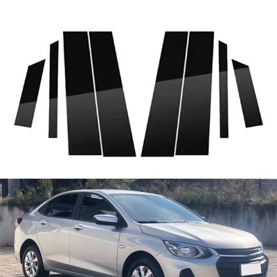 8pcs Glossy Black Car Pillar Posts Door Window B C Column Trim Stickers Decal Fit for Chevrolet Onix Plus 2020-2023