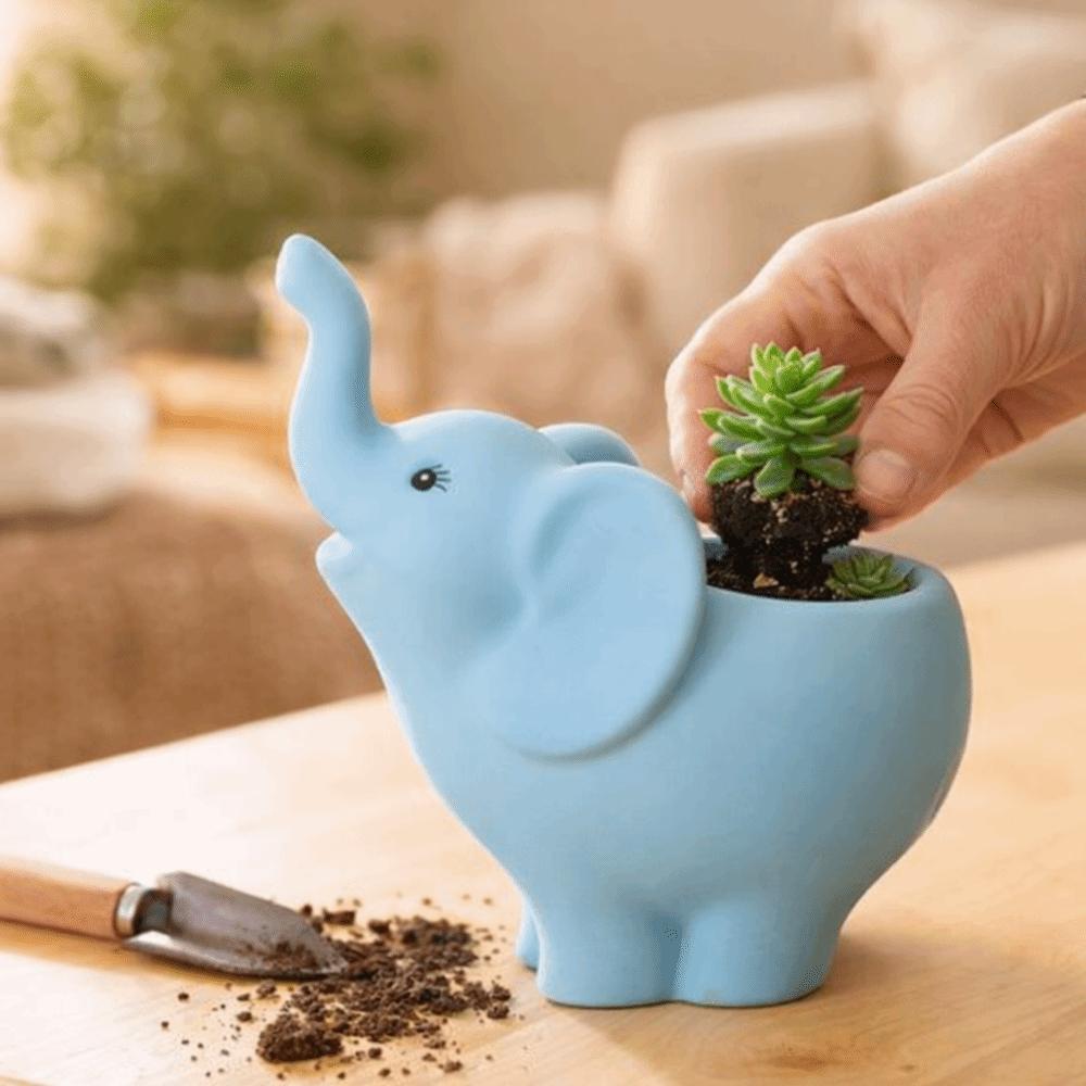 Practical Ceramic Flowerpot Elephant Shape Elephant Vase Creative Plant Pot Home Decoration