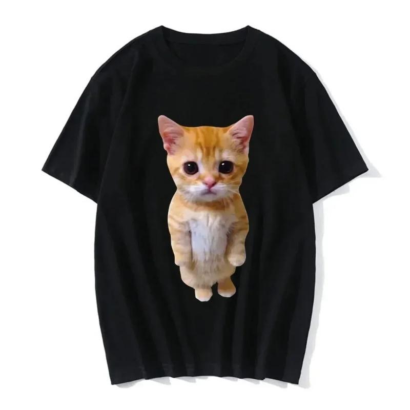 

Funny Cat Print Women Casual Oversized TShirt Women Unisex Harajuku T Shirts Girl Boy Casual Fashion Clothes 3XL