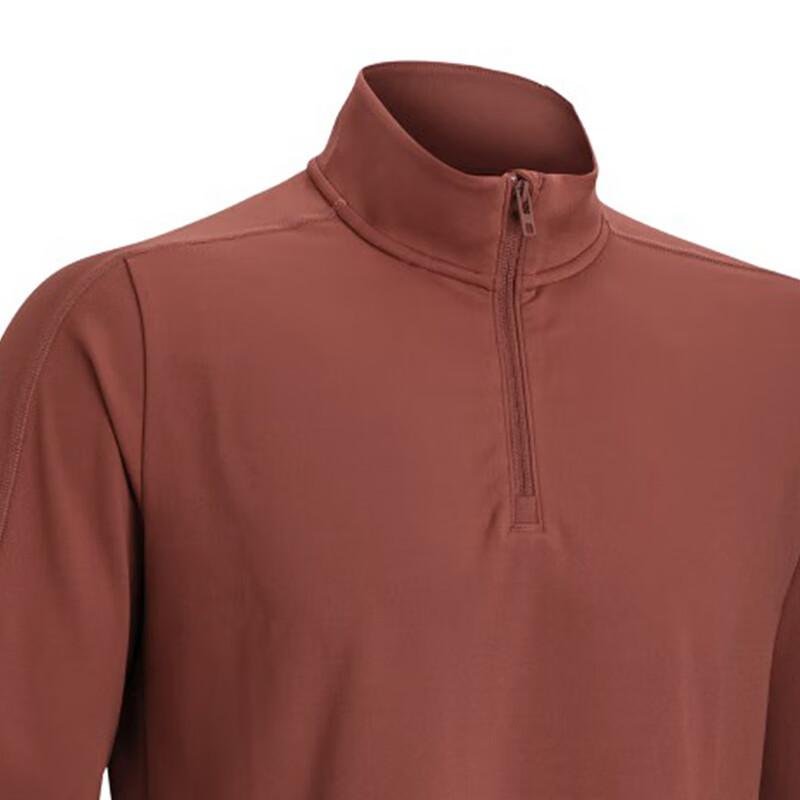 Under Armour Solid Color Stand Collar Pullover Zipper Sports Soft Knit Long Sleeve T-Shirt Men Tops Dark-Burgundy 1379673-688