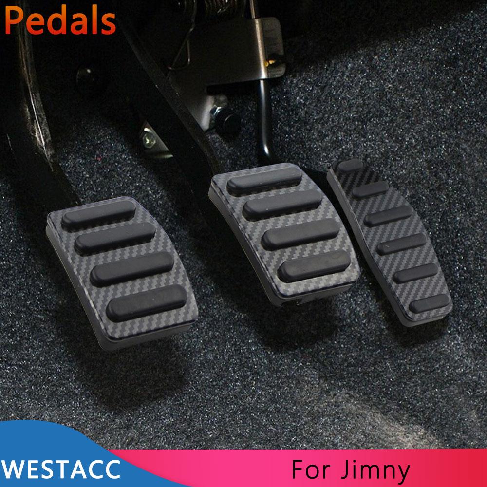 Car Pedals Cover for Suzuki Jimny JB74 JB64    2022 Accelerator Fuel Brake Clutch Foot Rest Pedals Cover