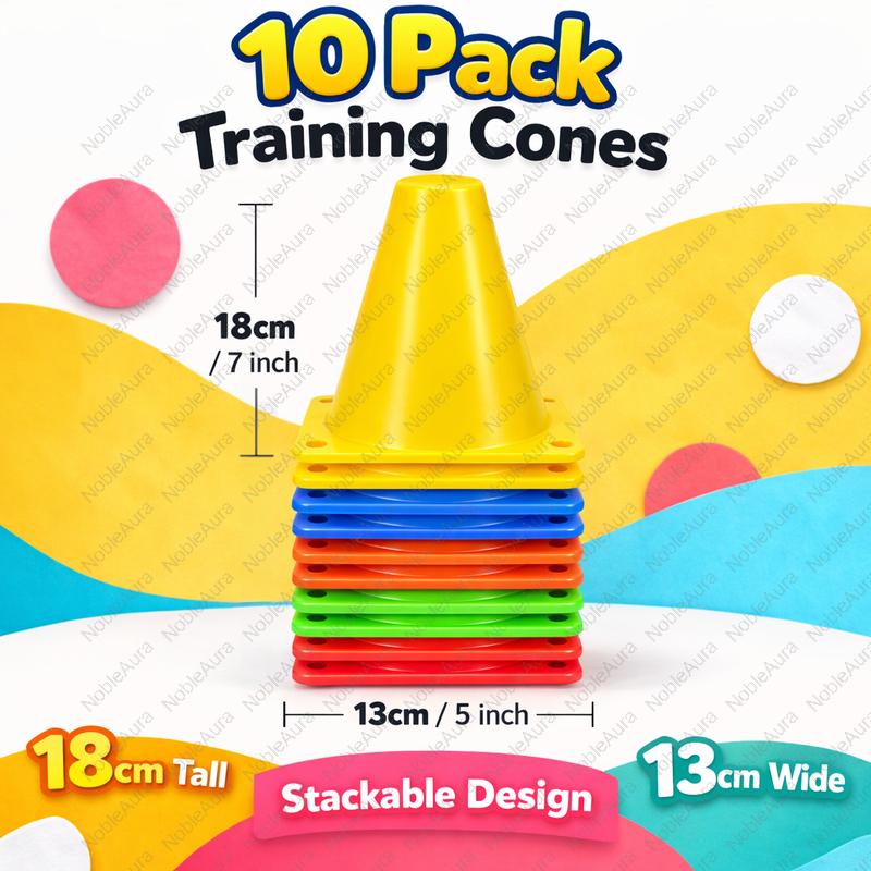 10Pcs Pe Agility Cones 18Cm Training Cones Football/Basketball Training Marker Cone Training Equipment Gear