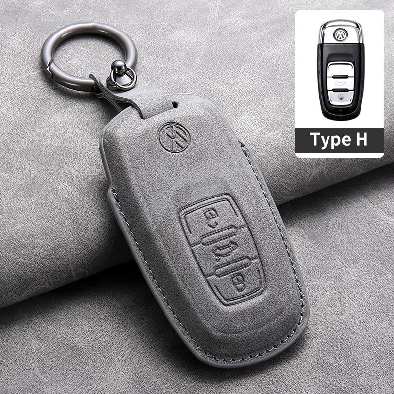 Suede Leather Car Key Case Cover Holder Shell Fob For VW Tiguan Touran Caddy Beetle Jetta Eos Golf Polo Hella Auto Accessories