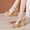 Plus Size 32-43 Open Toe Platform Female Sandals Women's Shoes Wedges Super High Heel Shoes Ladies High Heels Sandal