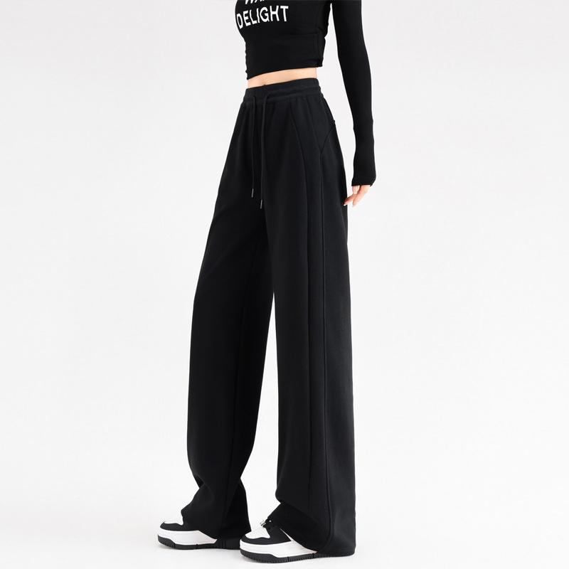 Dámské kalhoty s vysokým pasem, širokými nohavicemi a úzkého střihu - Petit velikost, neformální podzimní/zimní kalhoty